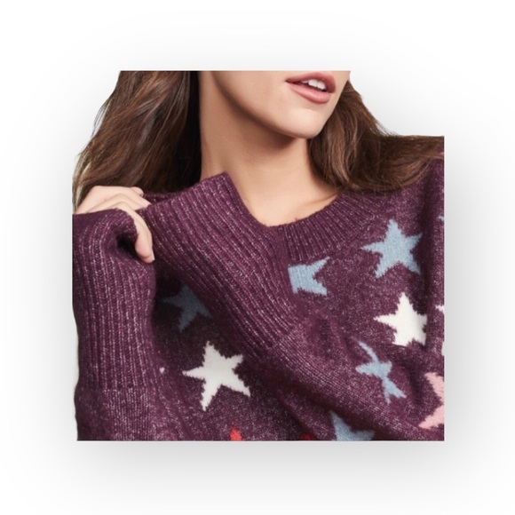 new Wildfox Couture ★ Rainbow Star Elektra Knit Sweater ★ Crushed Berry - Picture 15 of 16